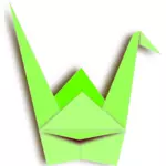 Green paper crane
