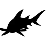 Hhammerhead tiburón silueta vector de la imagen