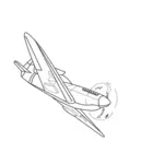 Illustration vectorielle de l'avion de l'armée style ancien