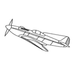 Vectorafbeeldingen van ww2 gevechtsvliegtuig voor kleuren boek
