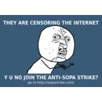 Vector de desen de poster de greva anti-SOPA