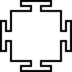 Clipart vetorial de borda estilo de labirinto