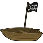Small pirate boat with a flag vector graphics