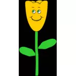 Желтый цветок с улыбкой векторные иллюстрации