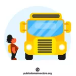 Geel schoolbusvoertuig
