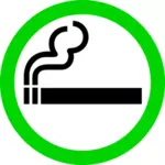 Disegno del segno zona fumatori verde vettoriale