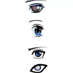 Manga set gözleri illüstrasyon vektör