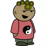 Niño de dibujos animados de Yin yang