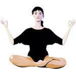 Vector de desen de doamna practica yoga