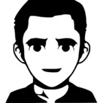 Image vectorielle avatar noir et blanc mâle