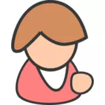 Illustrazione vettoriale di avatar femminili rosa bianco