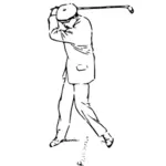 Golfspelare överst i stroke