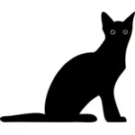 צללית האיור וקטור של חתול עם עיניים זוהרות